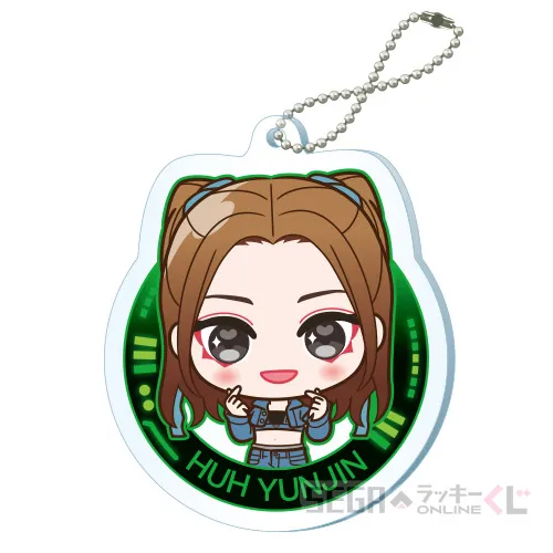 E賞-3 アクリルキーホルダー HUH YUNJIN デザインA [約W5.2cm×H6.3cm内]