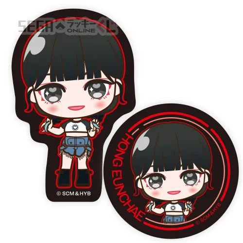 F賞-5 ステッカーセット HONG EUNCHAE デザインA [約W4.6cm×H7.1cm/約W5cm×H5cm]