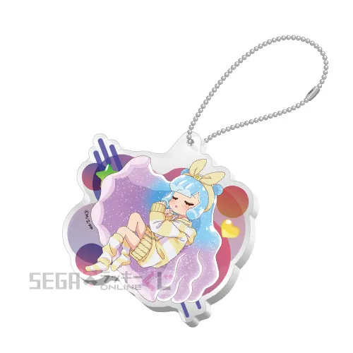 E賞-7 アクリルキーホルダー ふわふわ寝巻のかわいいぷにる A [約W7.6cm×H8.1cm]