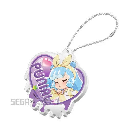 E賞-8 アクリルキーホルダー ふわふわ寝巻のかわいいぷにる B [約W6.9cm×H8cm]