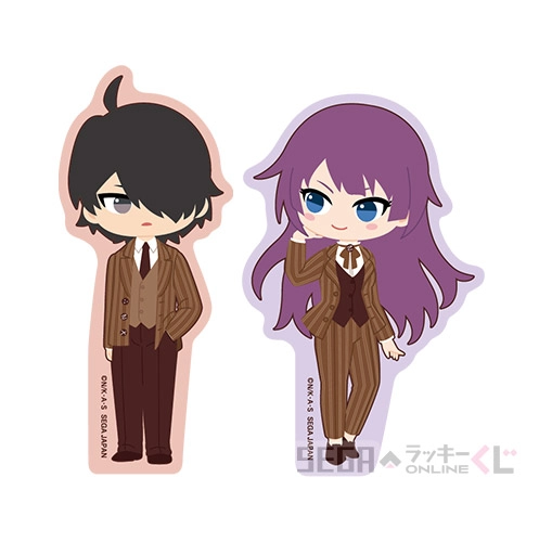 F賞-4 ステッカーセット 阿良々木暦＆戦場ヶ原ひたぎ [約5.5-8×2.5-4.5cm]