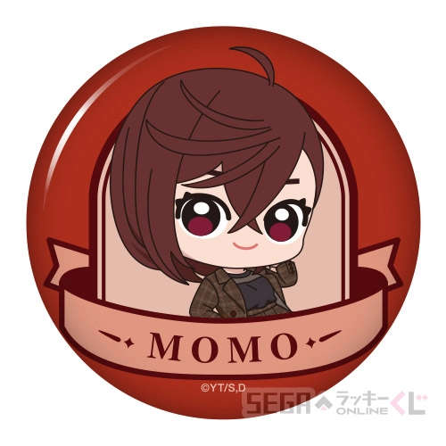 F賞-4 缶バッジ モモ B [全長約7.5cm]