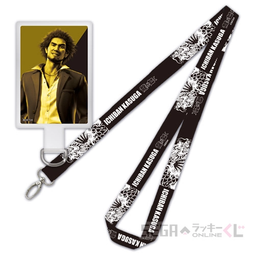 G賞-8 カラーフォンタブ＆ネックストラップ 春日一番 [フォンタブ : 全長約9cm ネックストラップ : 全長約68.5cm]