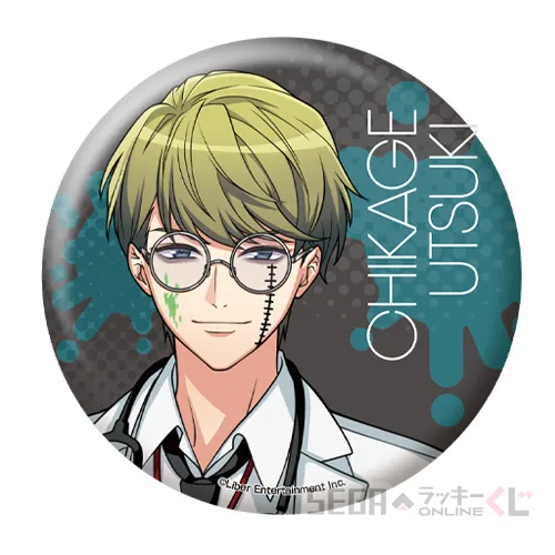 E賞-1 描き下ろし缶バッジ 卯木 千景 [全長約7.5cm]