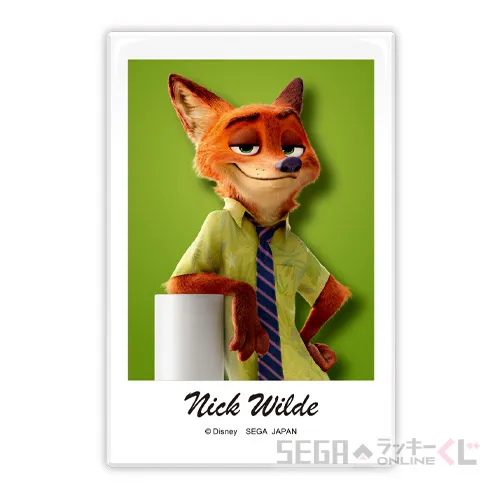 E賞-6 缶バッジ ニック・ワイルド [全長約8cm]