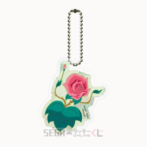 E賞-11 アクリルチャーム バラの花 全長約5cm