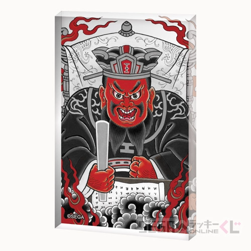 H賞-13 刺青アクリルブロック 閻魔大王 全長約8cm