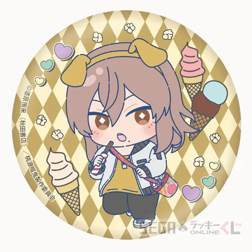 E賞-14 缶バッジ 桃寺神門 B 全長約7.5cm