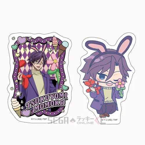 F賞-8 ステッカーセット 桃華月詠 全長約8~9cm