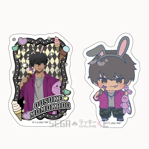F賞-9 ステッカーセット 桃角桜介 全長約8~9cm