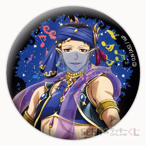 E賞-4 缶バッジ アンドロ・M・ジャズ 全長約7.5cm