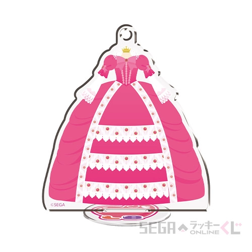 C賞-3 ドレスアップ♪アクスタキーチェーン キューティーピンクドレス [最大サイズ全長約7×7cm]