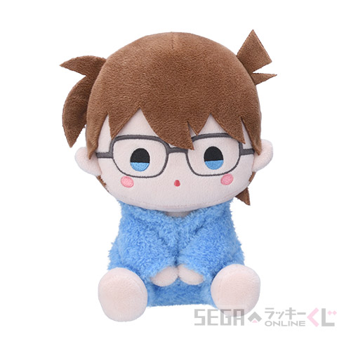 B賞-1 ぽわぽわ おすわりぬいぐるみ 江戸川コナン [約20×12cm]