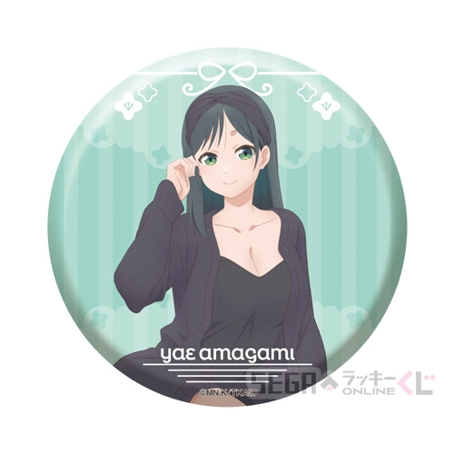 E賞-1 缶バッジ 甘神夜重 デザインＡ [約7.5cm]
