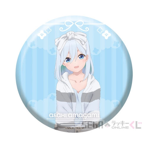 E賞-3 缶バッジ 甘神朝姫 デザインＡ [約7.5cm]
