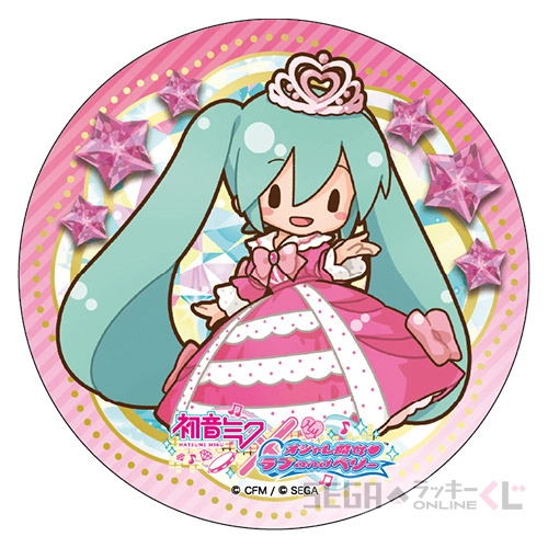 D賞-7 BIG缶バッジ 初音ミク キューティーピンクドレス [約W7.5cm×H7.5cm]