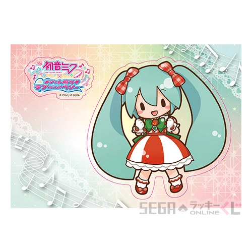 E賞-13 ステッカー 初音ミク ラブリーストロベリー デフォルメ ビッグ [A6]