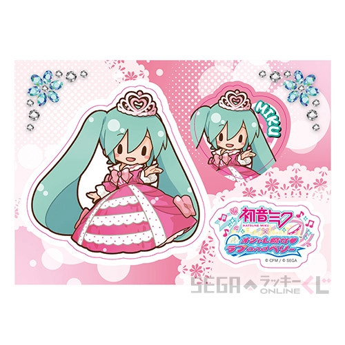 E賞-5 ステッカー 初音ミク キューティーピンクドレス [A6]
