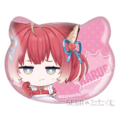 E賞-5 缶バッジ 赤見かるび デザインE [約6×4cm]