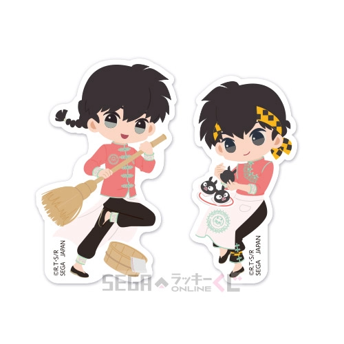 F賞-6 ステッカーセット 早乙女 乱馬＆響 良牙 [約3×5cm]