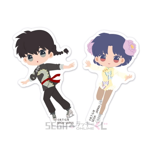 F賞-9 ステッカーセット 早乙女 乱馬＆天道 あかね スケート衣装Ver. [約3×5cm]