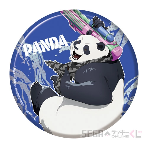 K賞-12 缶バッジ パンダ B [全長約10cm]