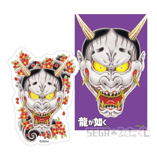 I賞-3 刺青ステッカーセット 般若と桜 [全長約8cm]