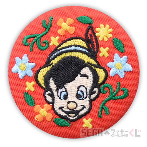 D賞 刺繍缶バッジ ピノキオ(全10種)