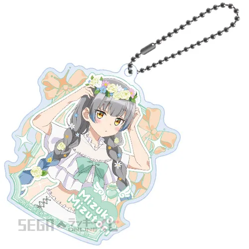 D賞-6 アクリルキーホルダー 水鳥 水花 [全長約7~8cm]