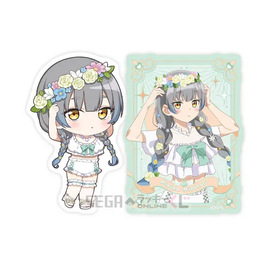 F賞-12 ダイカットステッカー 水鳥 水花 B [全長約6~11.5cm]