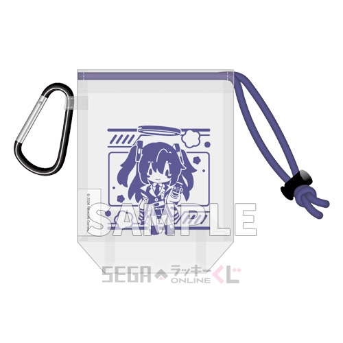 D賞-1 ふわぷち カラビナ付きビニールポーチ ユウカ A [全長約11cm]