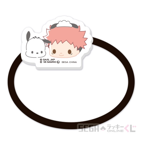 E賞-1 アクリルヘアゴム 虎杖 悠仁×ポチャッコ [全長約3.5~4cm]