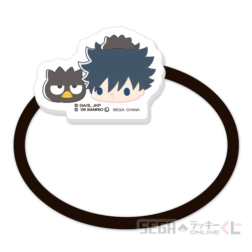 E賞-2 アクリルヘアゴム 伏黒 恵×バッドばつ丸 [全長約3.5~4cm]