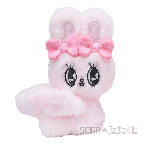 D賞-1 マスコット付シュシュ リボンバニーA [全長約10cm]