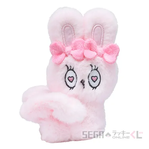 D賞-2 マスコット付シュシュ リボンバニーB [全長約10cm]