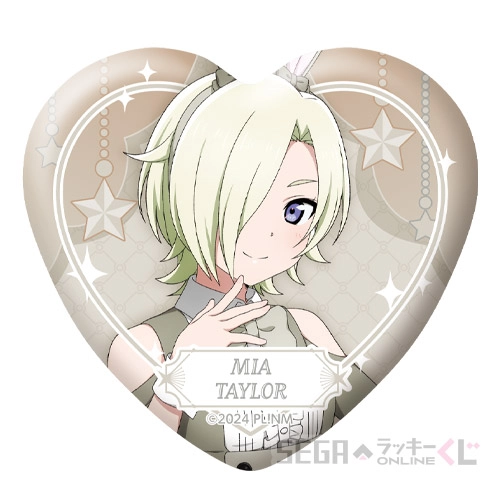 D賞-12 ハート型缶バッジ ミア・テイラー [全長約5.5cm]