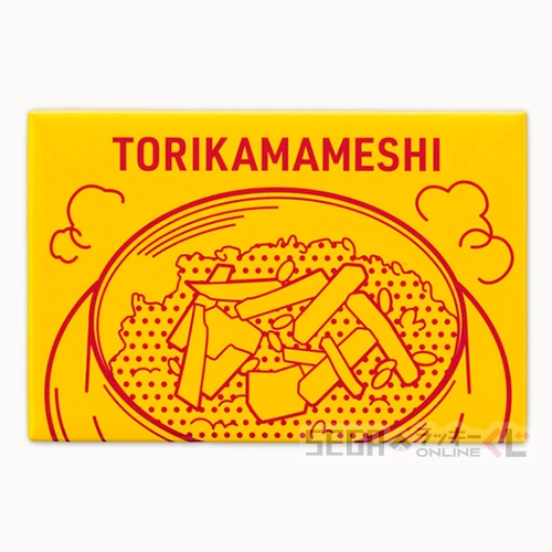 F賞-10 缶バッジ とり釜飯 全長約5~8cm