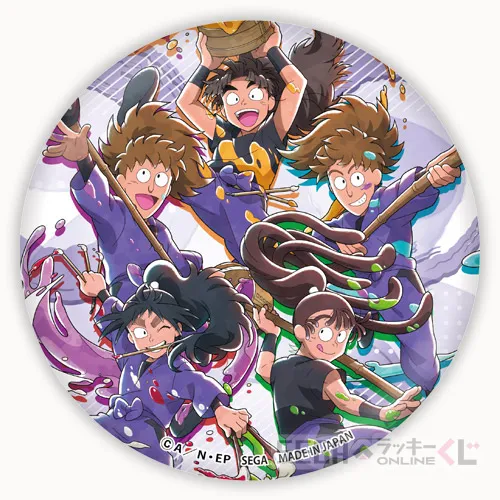 E賞-15 缶バッジ 五年生集合 全長約7.5cm