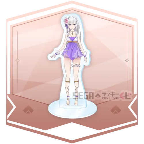 C賞-7 アクリルスタンド （エミリア 水着）[約10cm×5cm]