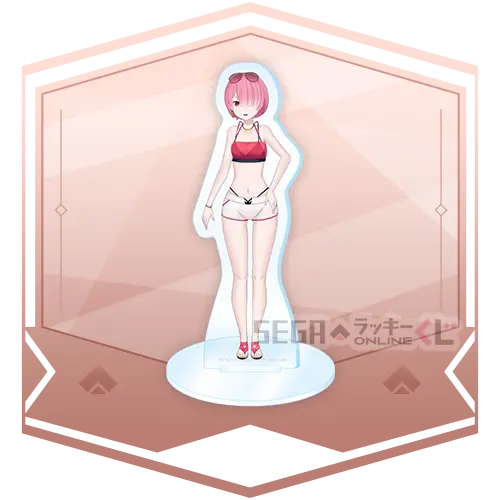 C賞-8 アクリルスタンド （ラム 水着）[約10cm×5cm]