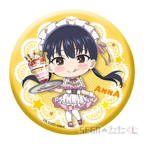 E賞-10 缶バッジ “山田杏奈　ピンクメイド　デフォルメＶｅｒ”Ａ [約7.5cm]