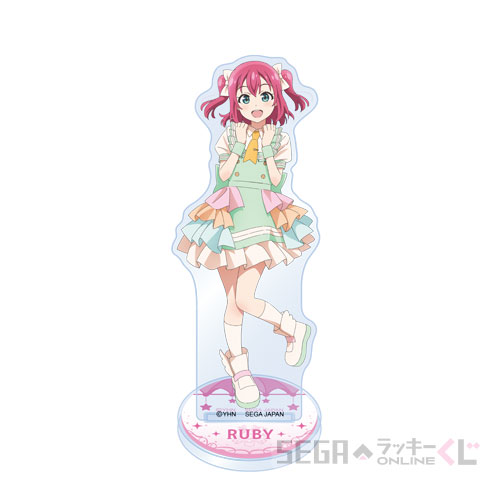 C賞-4 アクリルスタンド “ルビィ”[本体：約H10.2cm×W4cm 台座：約W4cm×D4cm]