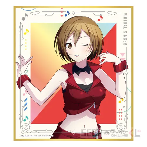F賞-5 ミニ色紙 MEIKO [全長約12×13.5cm]