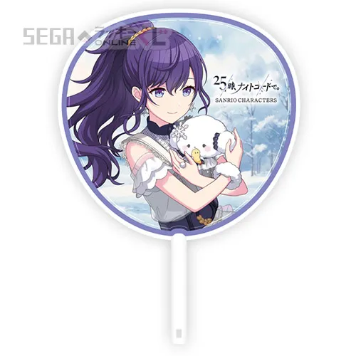E賞-24 うちわ 朝比奈 まふゆ [絵柄面:全長約28cm×27cm 本体:全長約29cm×40cm]