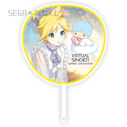 E賞-3 うちわ 鏡音レン [絵柄面:全長約28cm×27cm 本体:全長約29cm×40cm]