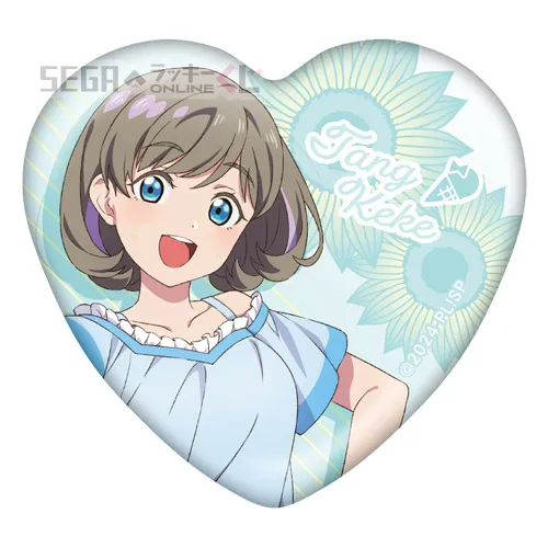 F賞-2 ハート缶バッジ 唐 可可 [約W6×H5cm]