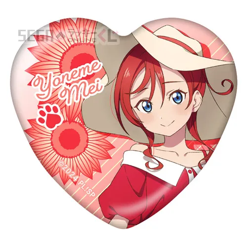 F賞-7 ハート缶バッジ 米女メイ [約W6×H5cm]