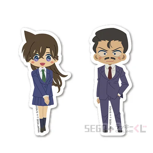 G賞-2 ステッカーセット 毛利蘭＆毛利小五郎 [約4.5～7cm×2.5～3.5cm]