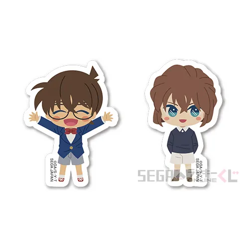G賞-3 ステッカーセット 江戸川コナン笑顔Ver.＆灰原哀 [約4.5～7cm×2.5～3.5cm]
