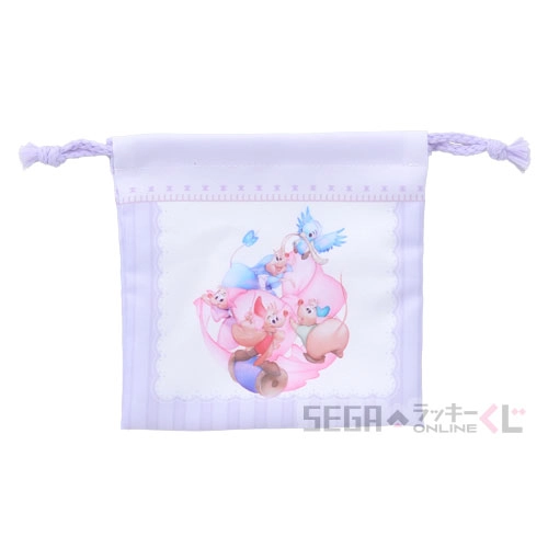 C賞-2 巾着 シンデレラ [約17cm×16.5cm]